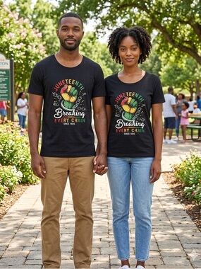Statement T-Shirt - “JUNETEENTH Breaking EVERY CHAIN SINCE 1865